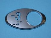 CHICKLET - FOR GEN 2, OVAL, CHROME SATIN, WITH BRAILLE (MRK -3 ON L/H)