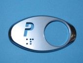 CHICKLET - FOR GEN 2, OVAL, CHROME SATIN, W/BRAILLE (MRK P ON L/H)